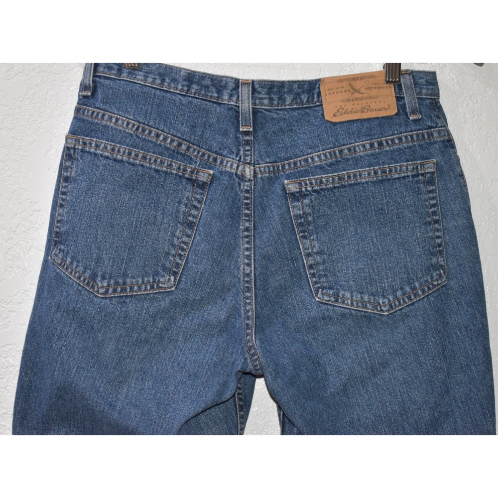 Eddie Bauer 10P Petite Blue Jeans 100% Cotton 5-Pocket High Rise Straight Leg - Picture 4 of 16